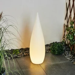 Lampadaire d'extérieur Bouilli LED Blanc, 1 lumière, Télécommandes, Changeur de couleurs