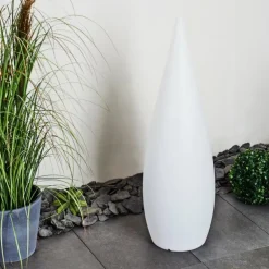Lampadaire d'extérieur Bouilli LED Blanc, 1 lumière, Télécommandes, Changeur de couleurs