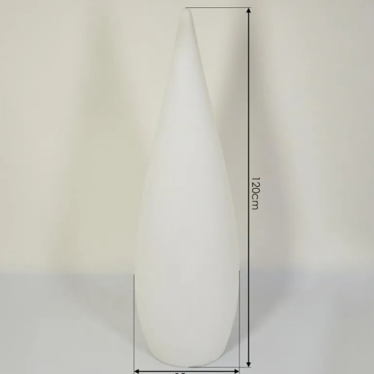 Lampadaire d'extérieur Bouilli LED Blanc, 1 lumière, Télécommandes, Changeur de couleurs