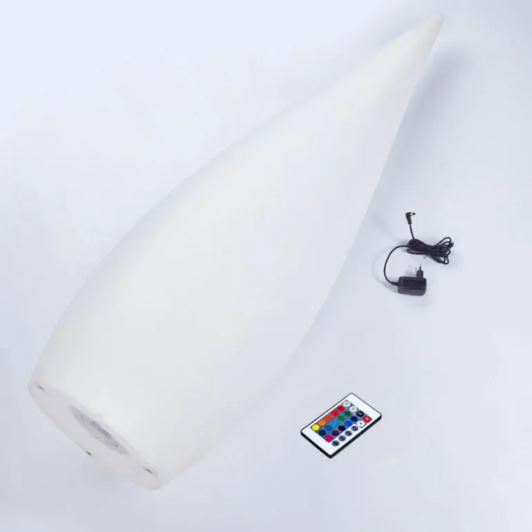 Lampadaire d'extérieur Bouilli LED Blanc, 1 lumière, Télécommandes, Changeur de couleurs