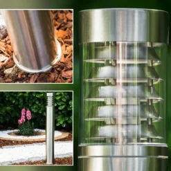 Lampadaire d'extérieur Dakar Acier inoxydable, 1 lumière