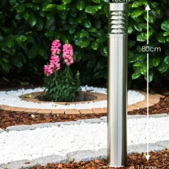 Lampadaire d'extérieur Dakar Acier inoxydable, 1 lumière
