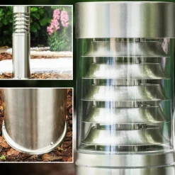 Lampadaire d'extérieur Dakar Acier inoxydable, 1 lumière