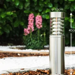Lampadaire d'extérieur Dakar Acier inoxydable, 1 lumière