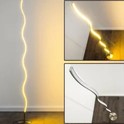Lampadaire Dillon LED Nickel mat, 1 lumière