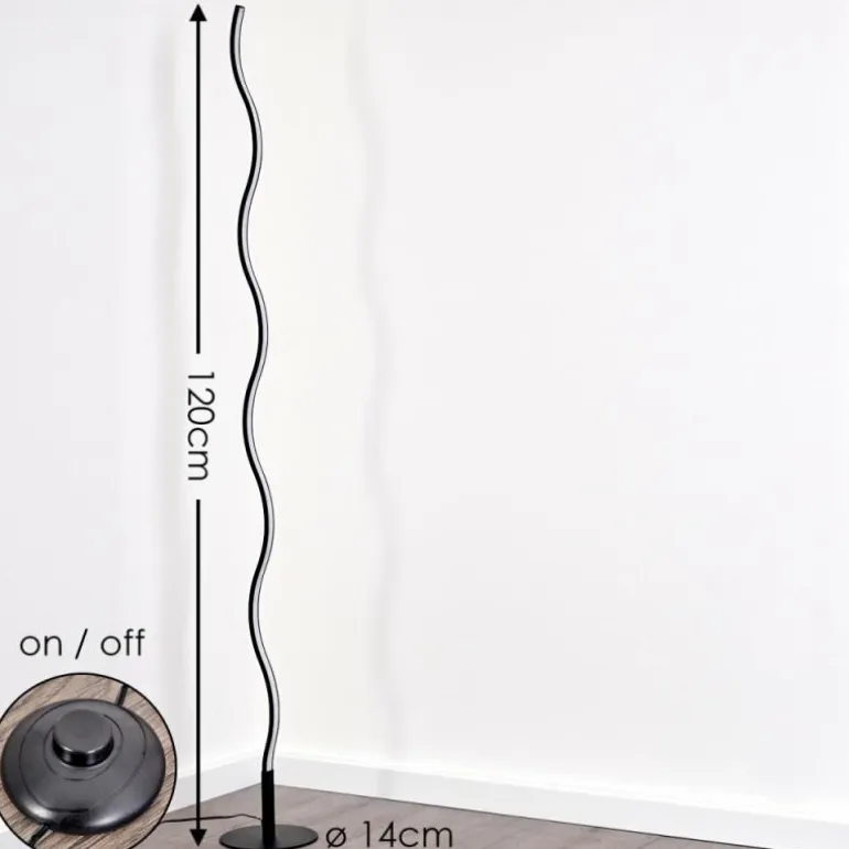 Lampadaire Dillon LED Noir, 1 lumière