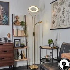 Lampadaire Donna LED Laiton, 2 lumières