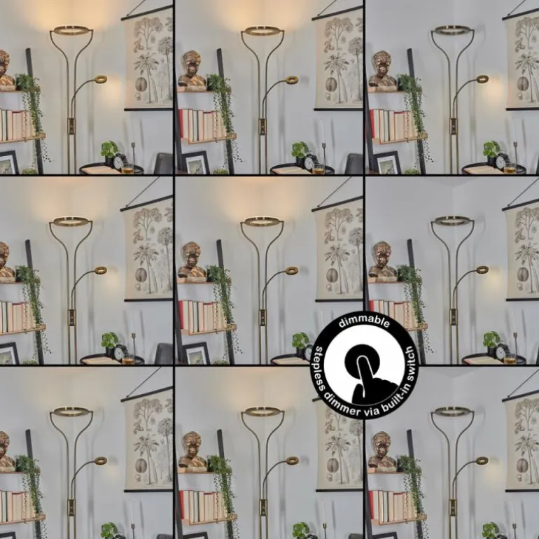 Lampadaire Donna LED Vieux laiton, 2 lumières