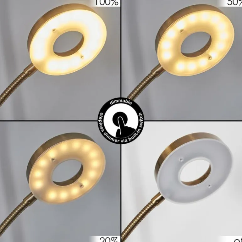 Lampadaire Donna LED Vieux laiton, 2 lumières
