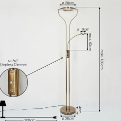 Lampadaire Donna LED Vieux laiton, 2 lumières