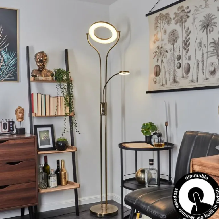 Lampadaire Donna LED Vieux laiton, 2 lumières