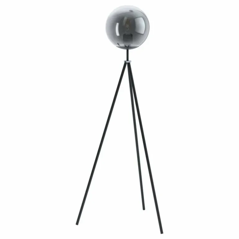 Lampadaire EGLO ISORELLA Chrome, Noir, 1 lumière