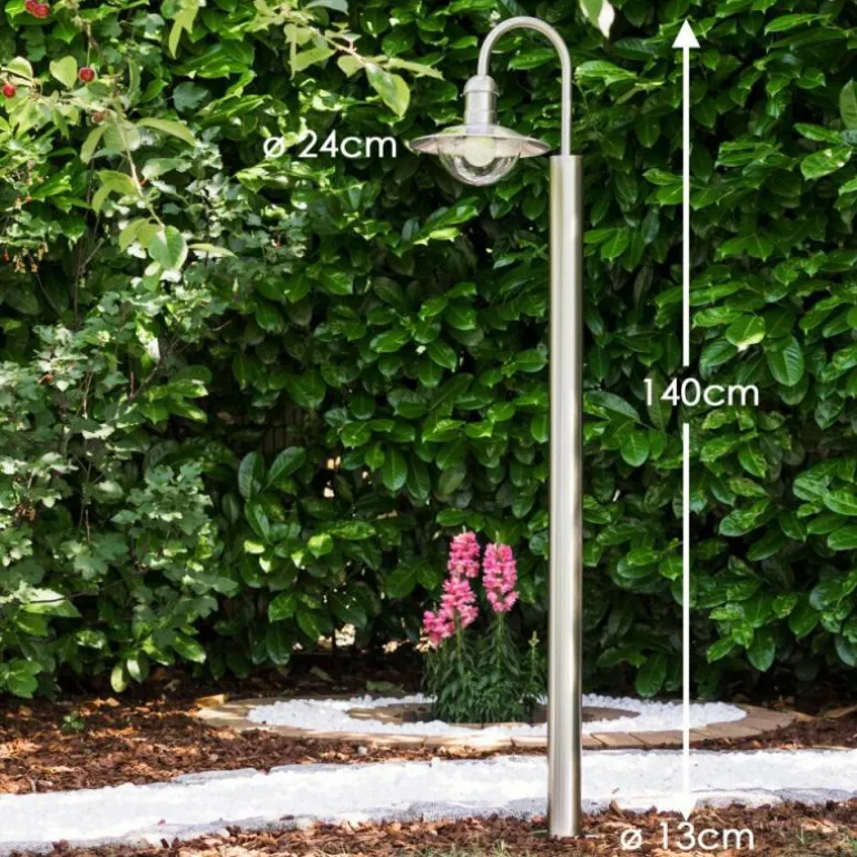 Lampadaire extérieur Elima Acier inoxydable, 1 lumière