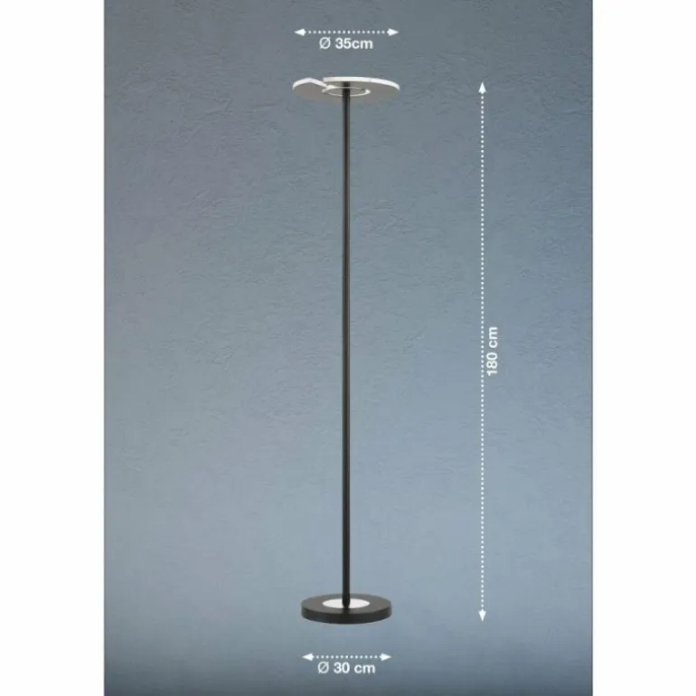 Lampadaire Fischer & Honsel Dent LED Noir, 1 lumière