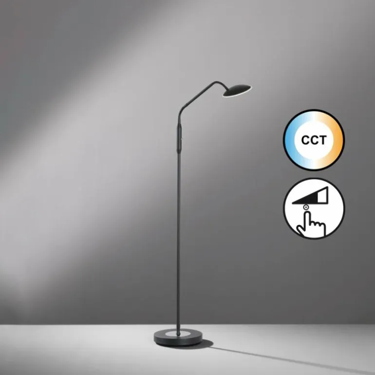 Lampadaire Fischer & Honsel Tallri LED Noir, 1 lumière