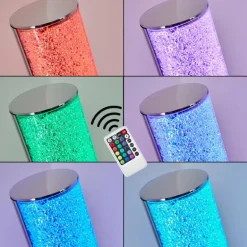 Lampadaire Flaut LED Chrome, 1 lumière, Télécommandes, Changeur de couleurs