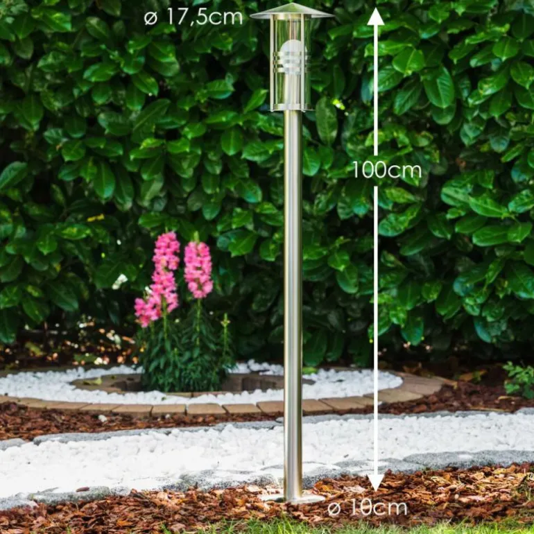 Lampadaire Fukuoka Acier inoxydable, Transparent, 1 lumière