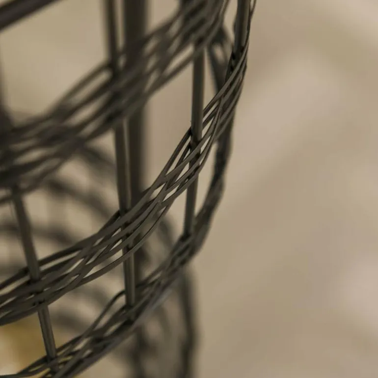 Lampadaire Gastona Nickel mat, Noir, 2 lumières