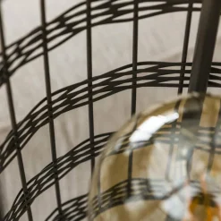 Lampadaire Gastona Nickel mat, Noir, 2 lumières