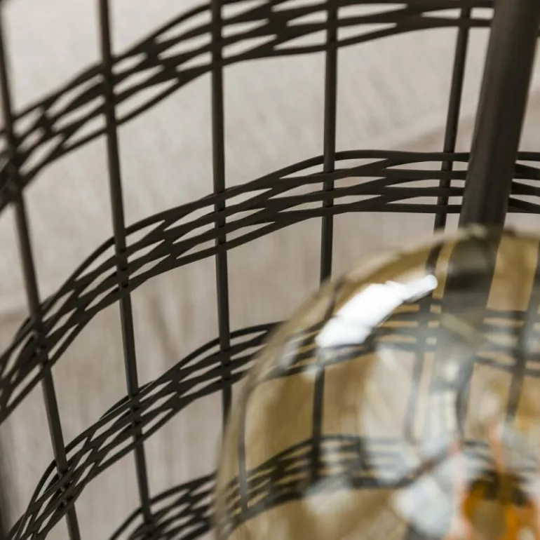 Lampadaire Gastona Nickel mat, Noir, 2 lumières
