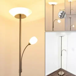 Lampadaire Gismaro Nickel mat, 3 lumières