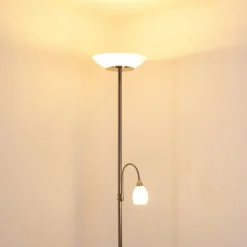 Lampadaire Gismaro Nickel mat, 3 lumières