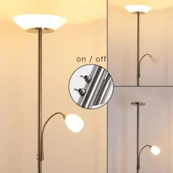 Lampadaire Gismaro Nickel mat, 3 lumières