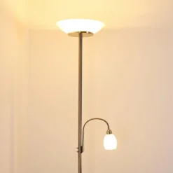 Lampadaire Gismaro Nickel mat, 3 lumières