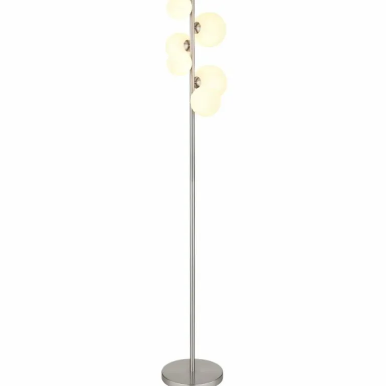 Lampadaire Globo RIHA LED Nickel mat, 6 lumières