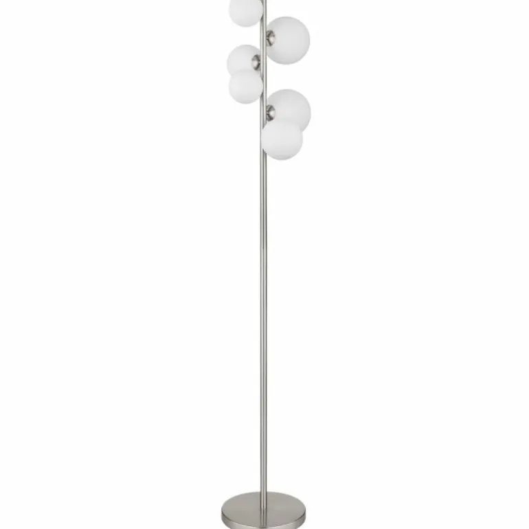 Lampadaire Globo RIHA LED Nickel mat, 6 lumières