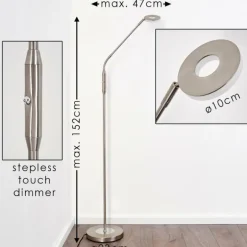 Lampadaire Gulkana LED Nickel mat, 1 lumière, Changeur de couleurs