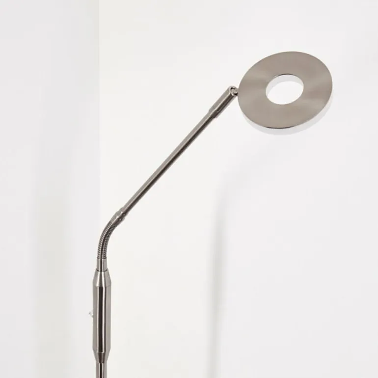 Lampadaire Gulkana LED Nickel mat, 1 lumière, Changeur de couleurs