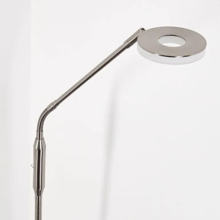 Lampadaire Gulkana LED Nickel mat, 1 lumière, Changeur de couleurs