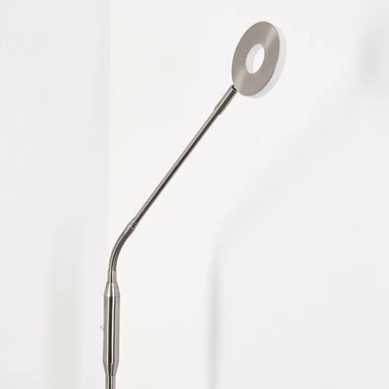 Lampadaire Gulkana LED Nickel mat, 1 lumière, Changeur de couleurs