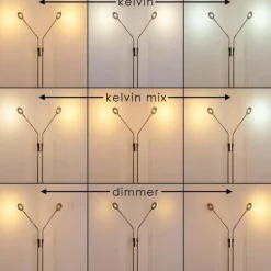 Lampadaire Gulkana LED Nickel mat, 2 lumières