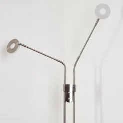 Lampadaire Gulkana LED Nickel mat, 2 lumières