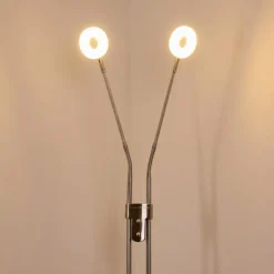 Lampadaire Gulkana LED Nickel mat, 2 lumières