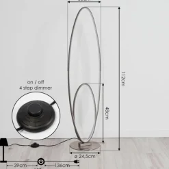 Lampadaire Harpeth LED Gris, 1 lumière