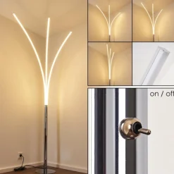 Lampadaire Horpmaal LED Chrome, 3 lumières