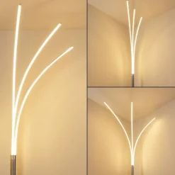 Lampadaire Horpmaal LED Chrome, 3 lumières