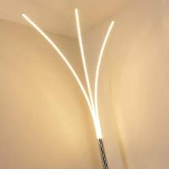 Lampadaire Horpmaal LED Chrome, 3 lumières