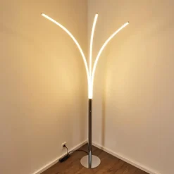 Lampadaire Horpmaal LED Chrome, 3 lumières