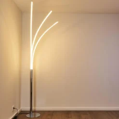 Lampadaire Horpmaal LED Chrome, 3 lumières