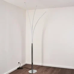 Lampadaire Horpmaal LED Chrome, 3 lumières