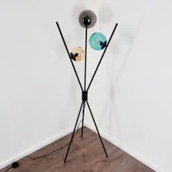 Lampadaire Iroquois Multicolore, Noir, 3 lumières