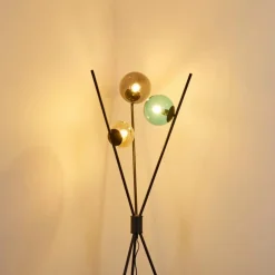 Lampadaire Iroquois Multicolore, Noir, 3 lumières