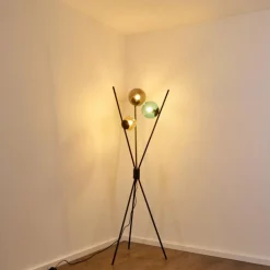 Lampadaire Iroquois Multicolore, Noir, 3 lumières