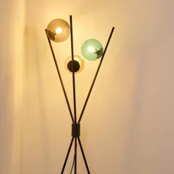 Lampadaire Iroquois Multicolore, Noir, 3 lumières
