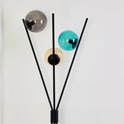 Lampadaire Iroquois Multicolore, Noir, 3 lumières