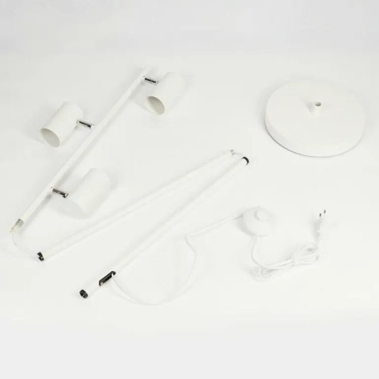 Lampadaire Javel Chrome, Blanc, 3 lumières